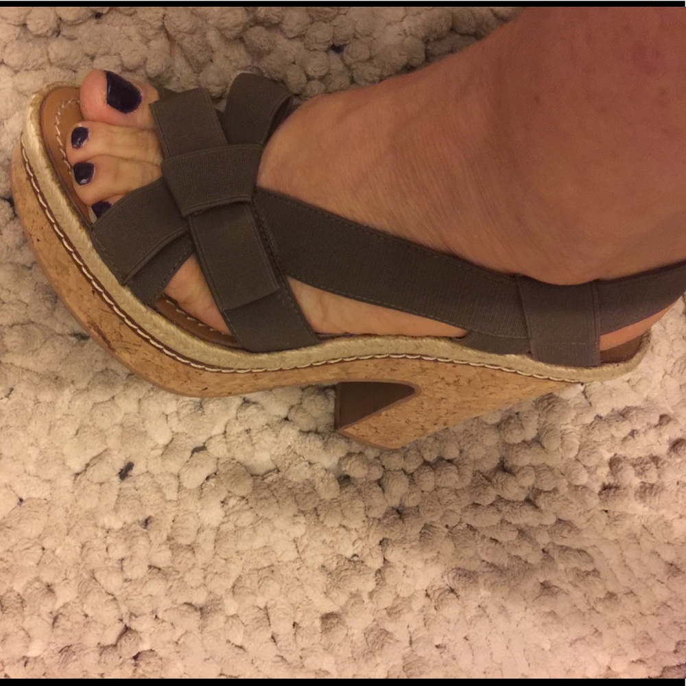 Riviera Gross Grain Elastic Wedge Sandals